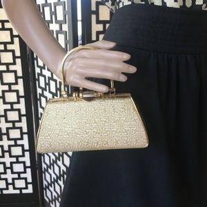 Gold and White Evening Purse
